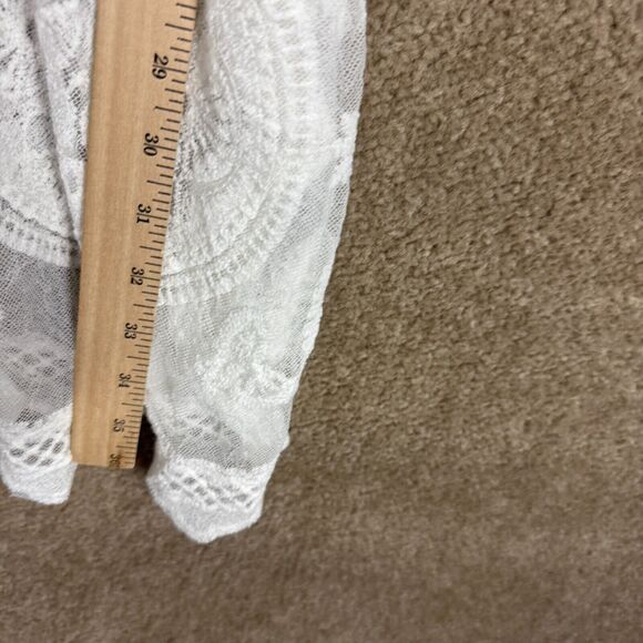 Vince Camuto Leaf Lace Topper Womens One Size OS White Sheer Lace V Neck NEW - Picture 5 of 10